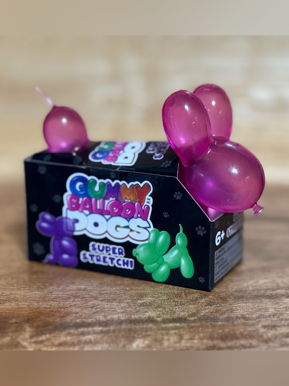 Gummy Balloon Dog Super Stretchy Squish - Pink